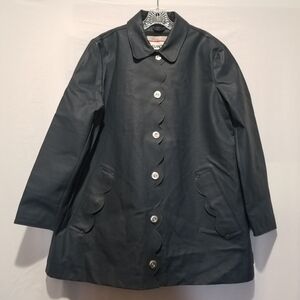 HUNTER Waterproof Rain Coat with Scalloped Edging, Navy, Size L, NWOT
